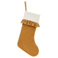 thumbnail image 1 of Clearance Under $6 Ruffled Christmas Stocking, Gold Velvet Xmas Stocking with White Cuff, Large Hanging Stocking for Fireplace Tree Holiday Decor, 1PC, 1 of 5