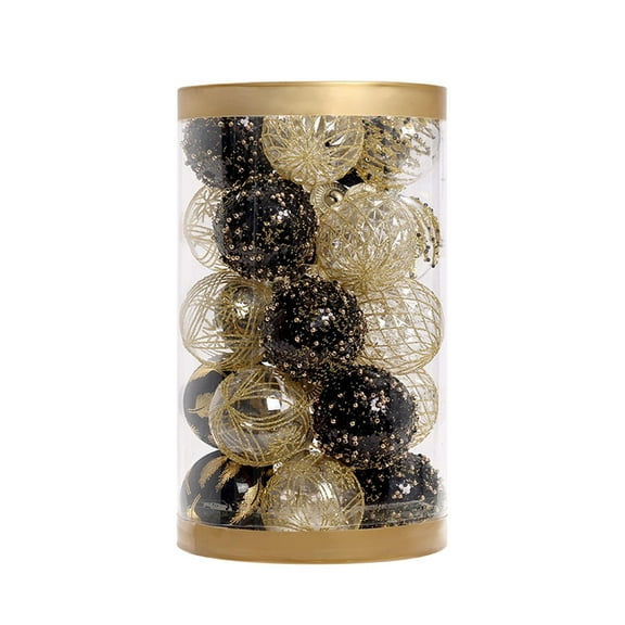 60MM/2.36" Christmas Ball Ornaments, 25PCS Shatterproof Decorative Hanging Ball Ornament with Stuffed Delicate Decorations, Xmas Tree Balls for Halloween Holiday Party(Champagne Gold)