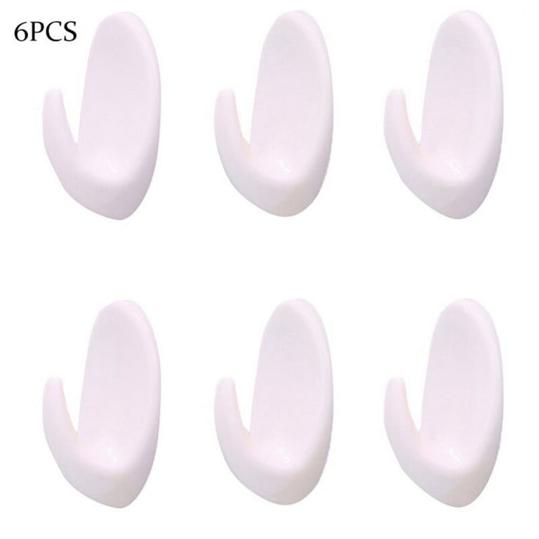 Clearance! 6PCS White Wall Hooks Powerful Small Rails Waterproof