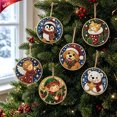 thumbnail image 1 of Clearance! 6Pcs Wooden Christmas Ornaments DIY Pearl Art Kits for Adults, Hanging Diamond Art Christmas Ornaments Set with Pearls, Special-Shaped Gems & Jute Twine, Christmas Decor Craft(F), 1 of 6