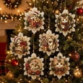 thumbnail image 1 of Clearance! 6Pcs Wooden Christmas Ornaments DIY Pearl Art Kits for Adults, Hanging Diamond Art Christmas Ornaments Set with Pearls, Special-Shaped Gems & Jute Twine, Christmas Decor Craft(#2), 1 of 7