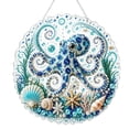 thumbnail image 1 of Clearance! 7.9" Ocean DIY 3D Beaded Kit, Ocean Diamond Art Suncatchers, Sun Catcher Window Hangings, DIY Pearl Diamond Art Kits for Adults, Octopus, 1 of 7