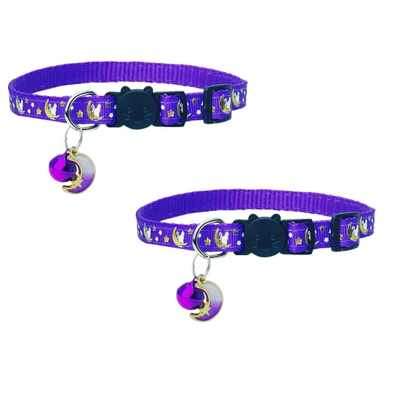 Clearance below $7 DIY Knitting Supplies Breakaway Cats Collar, Waterproof Airtag Cat Collar, Adjustable Breakaway Collar with Bell Moons Star, Kitten Collar for Cats (7.5"-9.1") 2PCS