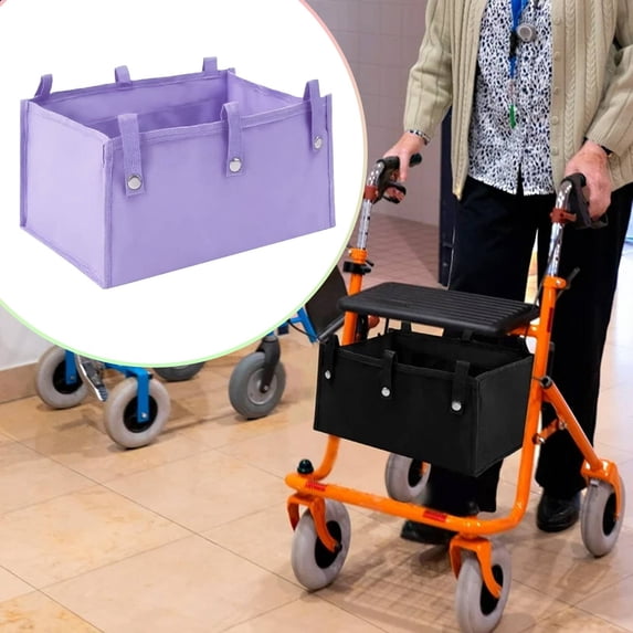 Clearance below $7 Home Textile Storage Large Rollator Basket Foldable Cloth Under Seat Rollator Bag Basket Carry Insert For Four Wheel Rollator For Seniors Women Men Travel Activities