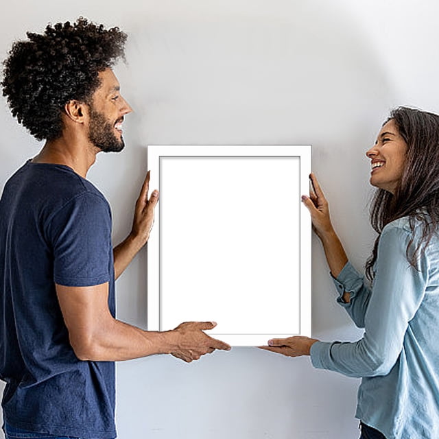 Clearance!7x9 Picture Frame in White - Engineered Wood Photo Frame with Shatter-Resistant Glass, Hanging Hardware, and Easel for Wall or Tabletop Display