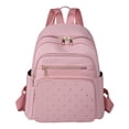 thumbnail image 1 of Clearance Under $8.84! 1PC Leather Backpack Purse for Women, Small Travel Bookbag with Laptop Compartment & Multiple Pockets, Nylon, for Work & Commuting, 34x27cm, Pink, 1 of 5