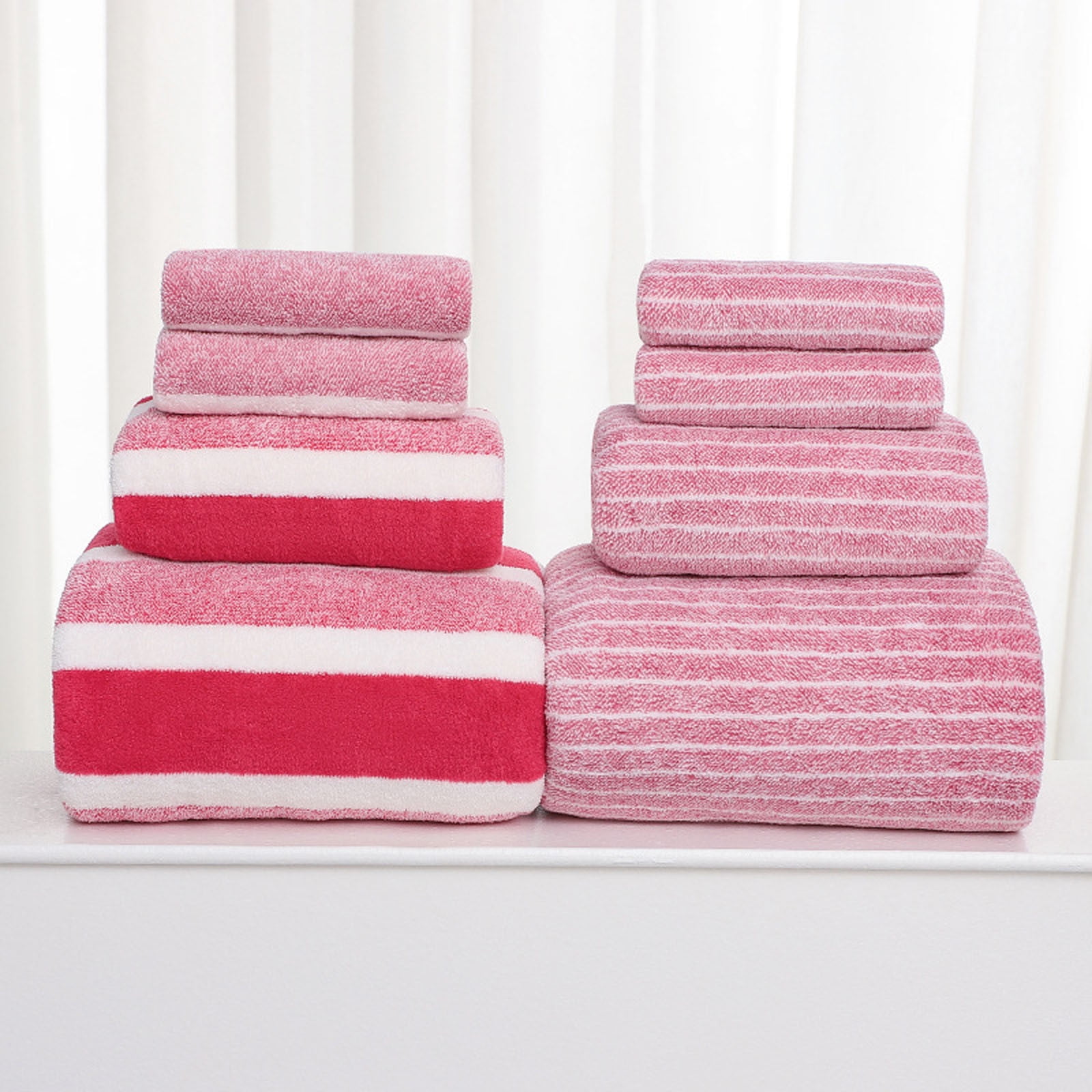 Clearance 8 Pack Plush Absorbent 100% Cotton Bath Towel Set, 2 Bath Towels 4 Hand Towels 2 Washcloths, Luxury 8 Piece Towel Set for Bathroom SPA Gym, Family Bath Towel Set