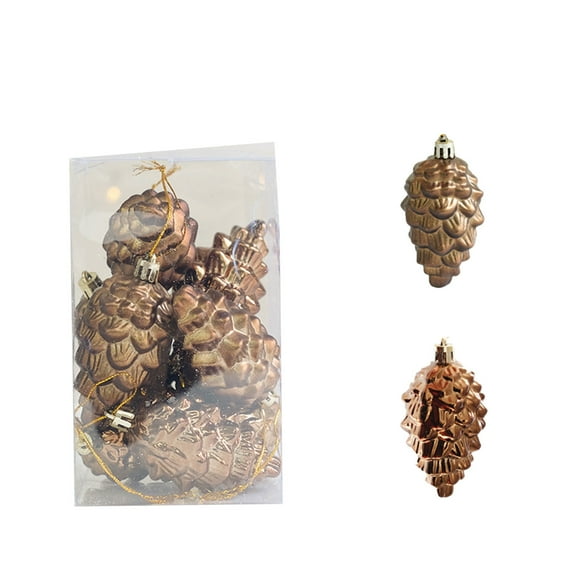 OAVQHLG3B 8Pcs Christmas Pinecone Ornaments, Fall Hanging Pine Cone Balls Vintage Small Mini Christmas Baubles Ornaments Painted Plastic Ornaments Tree Decorations for Crafts