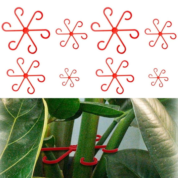 Clearance! 8Pcs Stem Supports for Indoor Plants Plant Support Plant Stem Support Plastic Plant Climbers Stem Holders Reusable Flower Plant Stakes Stem Hook Growth Accessories Fo 2X Plant Clamp 4Pc