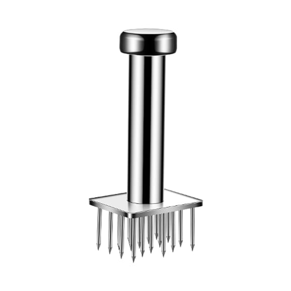 Clearance Under $9, 1 Pack Stainless Steel Meat Tenderizer, 18-Pin Needle Kitchen Tool, Handheld Pounder with Ergonomic Grip for Tenderizing Beef, Pork, and Poultry, 15x6cm (C)