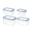 thumbnail image 1 of Clearance Under $9, 4 Piece Set Rectangular Food Storage Containers with Lids, Microwaveable Lunch Boxes, Leakproof Reusable Meal Prep Containers for Kitchen Organization(Transparent), 1 of 9