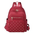 thumbnail image 1 of Clearance Under $9.44! 1PC Leather Backpack Purse for Women, Small Travel Bookbag with Laptop Compartment & Multiple Pockets, Nylon, for Work & Commuting, 34x27cm, Red, 1 of 5