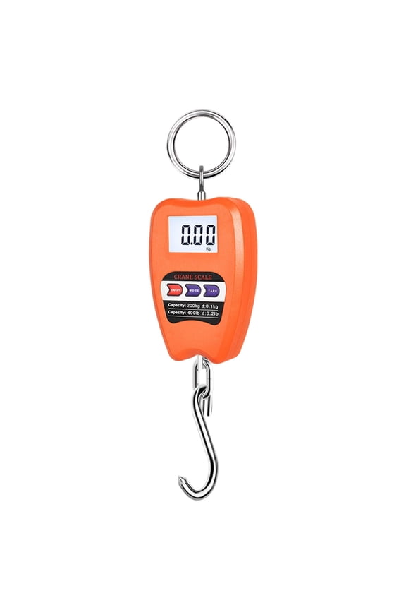 Clearance Under $9.9! 1PC Industrial Hanging Scale, 200kg Digital Hook Scale with LCD & Tare, Metal & Plastic, for Workshop & Travel, (29x8cm, Yellow)