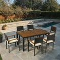 thumbnail image 1 of 7 Piece Patio Furniture Dining Set, Outdoor Rattan Wicker Patio Dining Table Set, All-Weather Conversation Set with Cushion for Garden, Poolside, Balcony, 1 of 9