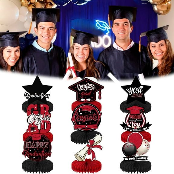 Clearance! 9Pcs Prom Night Honeycomb Centerpieces Prom 2025 Table Decorations Congrats Class of 2025 Graduation Decorations for High School College Graduation Celebration Prom