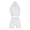 thumbnail image 1 of Clothing A Shirts,Clothing 2025 Men's Suits Mens Fashion Casual Color Matching Two Piece Hooded Pocket Lace Up Pullover Sweater Pants Set, 1 of 8