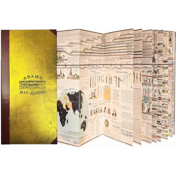 Clearance! Adams Time Chart, Gold-Stamped World & Biblical History Timeline