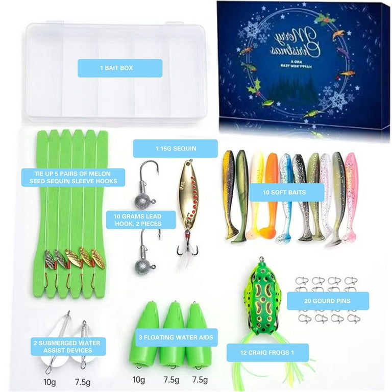 Clearance!Advent Calendar Fishing Christmas Countdown, 24 Days Fishing  Lures Set For Fishers Adult Men Teen Boys, Christmas Advent Calendar 2023