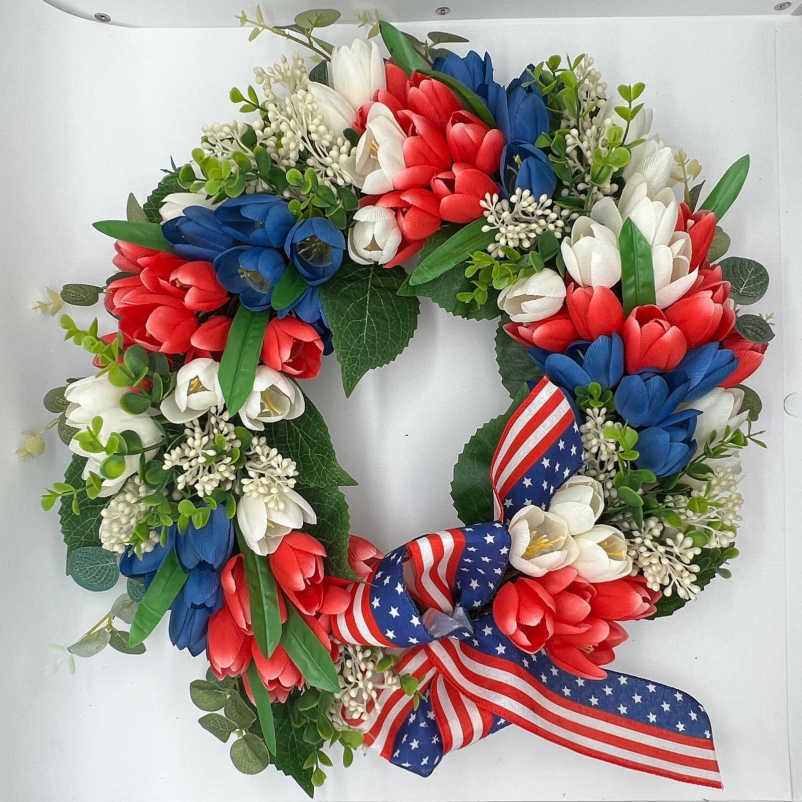 Clearance!Aijlhda Wreath 2024 New American Flag Independence Day Star