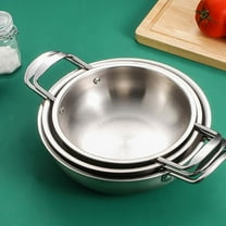 Clearance Air Fryers & Accessories under $5,7.9" Korean Ramen Noodle Pot With Handles Stainless Everyday Pan Golden Korean Cooking Pot For Soup Noodle Pasta Home And Outdoor Dishwasher