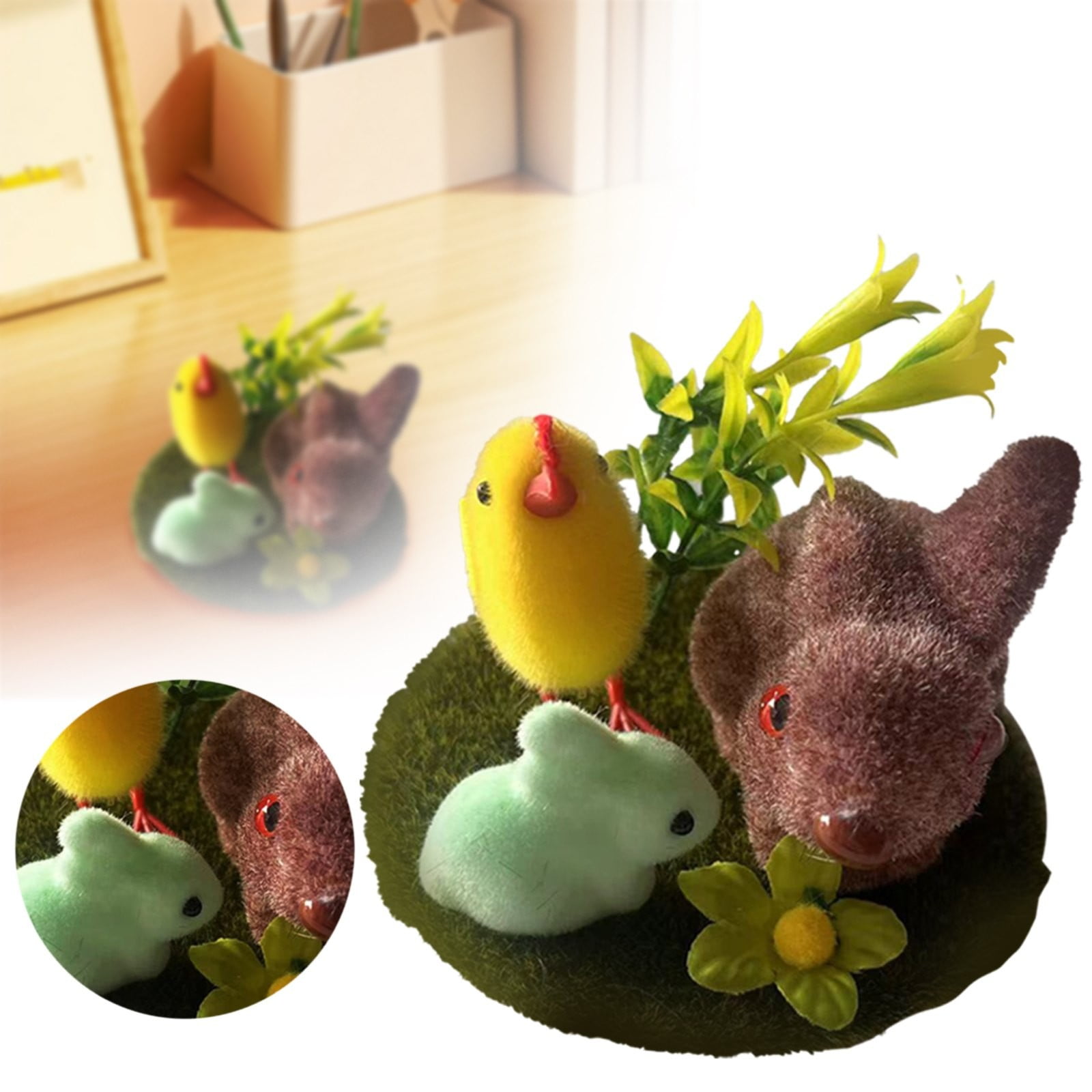 Clearance！ Akhfrdv Desktop Ornament Easter Bunny And Chicken Decoration