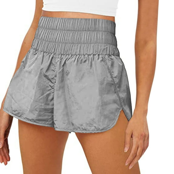 Clearance All!Samickarr Workout Athletic Shorts For Womens Pleated Elastic High Waisted Quick Dry Crinkle Running Shorts Biker Shorts Sporty Hot Short Gym Yoga Tennis Shorts