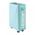 thumbnail image 1 of Aluminum Frame Laundry Basket, Folded Dirty Clothes Basket With Brake Function Universal Wheel Durable And Easy To Clean Household Corners Dirty Clothes Basket for Home Storage Bag, 1 of 7