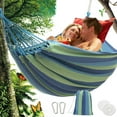 thumbnail image 1 of Clearance! Anckoeil 59"×78.7" Garden Hammocks Comfortable Fabric Hammocks with Tree Straps for Hanging Sturdy Hammocks Up To 660lbs Portable with Travel Bag for Camping Outdoor, 1 of 4