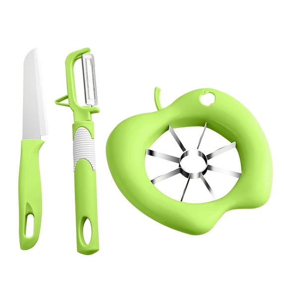 Anckoeil Kitchen Multifunctional Gadgets Fruit Splitting and Cutting Stainless Steel Fruit Skiving Machine Peeling Three-Piece Set