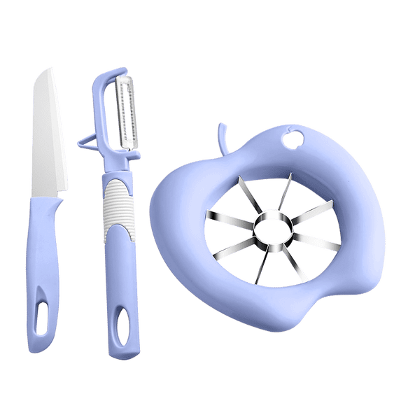 Anckoeil Kitchen Multifunctional Gadgets Fruit Splitting and Cutting Stainless Steel Fruit Skiving Machine Peeling Three-Piece Set