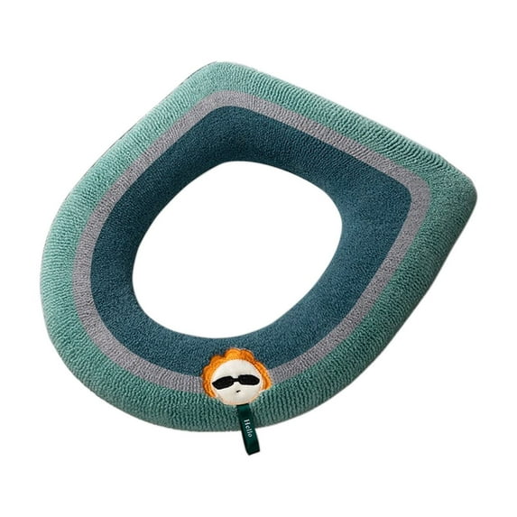 Anckoeil Thickened Toilet Cover Four Seasons Universal Household Gasket Winter Toilet Cover Washable Toilet Mat Toilet Cover