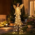 thumbnail image 1 of Clearance! Angel Blessing Magic Fountain - Flowing Snowflake LED Christmas Garden Light, Solar Christmas Yard Stake with Cascading LED Strands, Outdoor Grave Memorial Cemetery Yard Decor, 1 of 7
