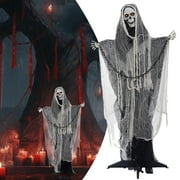 Clearance Animated Halloween Standing Ghost, Sound Activated Light Up Prop