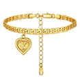 thumbnail image 1 of Ankle Bracelets for Women Gold Plated Initial F Anklets Waterproof Ankle Chain Birthday Mothers Day Jewelry Gifts for Her/Mom, 1 of 2