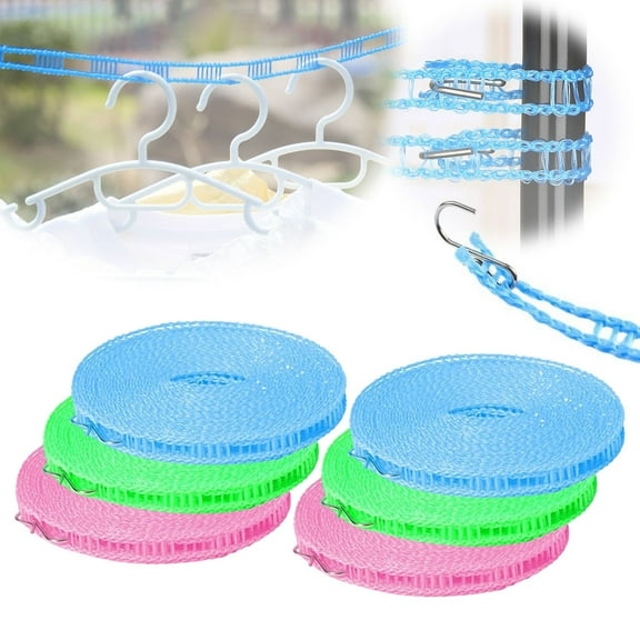 Anti-Slip and Windproof Clothesline 3 Meters Blue