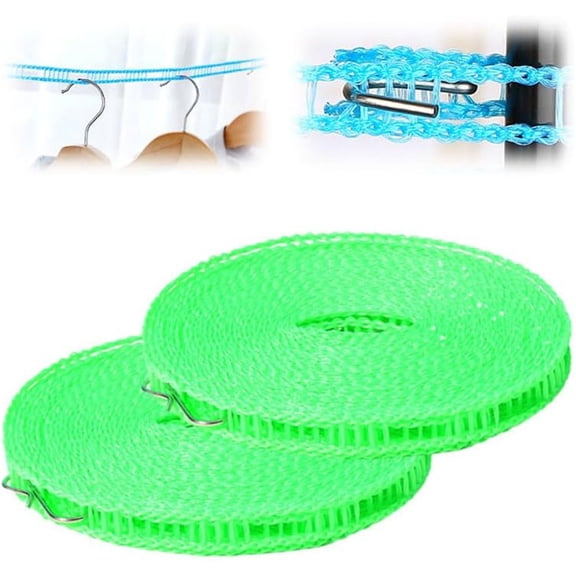 Anti-Slip and Windproof Clothesline 3 Meters Green