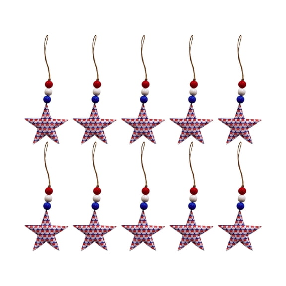 Antqov 10PCS 4th of July Star Ornaments Independence Day Star Decorations 4th of July Decoration Red Blue Star Shaped Hanging Ornaments for Memorial Day Tree Labor Day Anniversary Party