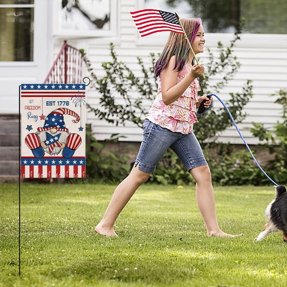 Antqov 4th of July Garden Flags, Independence Day Flag Double Sided Yard Flags Memorial Day Flag Fourth of July Garden Decoration for Party Supplies