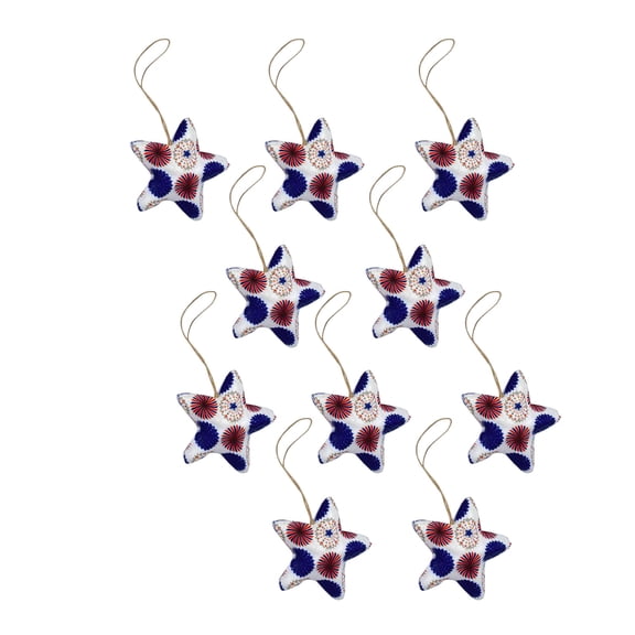 Antqov 4th of July Hanging Ornaments Star Decorations Red White Blue USA Star Decor Desktop Centerpieces for Home Kitchen Office Decor