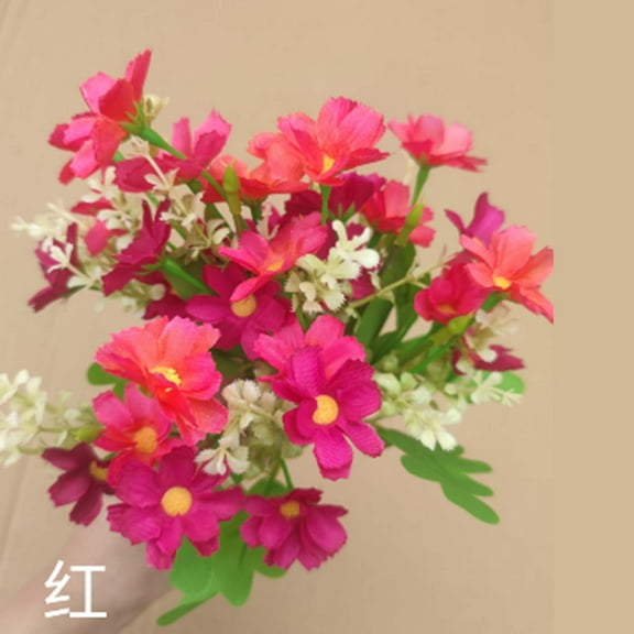 Antqov Artificial Flowers Silk Flower Spring Summer Fake Flowers Plastic Faux Header Flowers Arrangements for Home Garden Wedding Decor Gifts for Mom