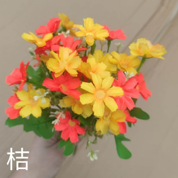 Antqov Artificial Flowers Silk Flower Spring Summer Fake Flowers Plastic Faux Header Flowers Arrangements for Home Garden Wedding Decor Gifts for Mom