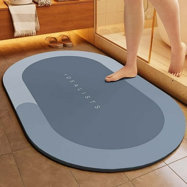 Antqov Bath Mat, 16x24" Non Slip Bathroom Rugs, Quickly Dry Absorbent Bathroom Floor Mats Shower Rug for in Front of Bathtub Shower Decor