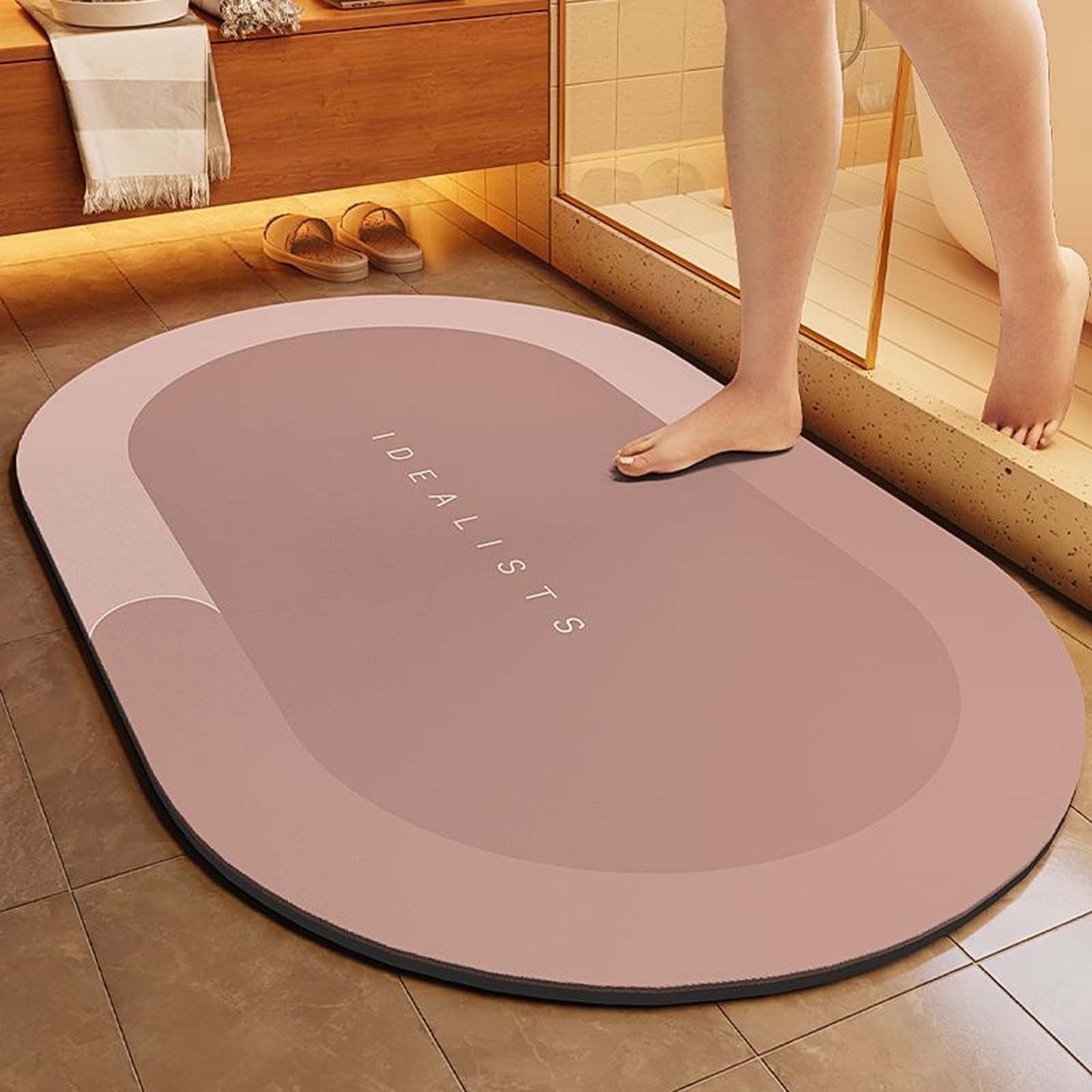 Antqov Bath Mat, 16x24" Non Slip Bathroom Rugs, Quickly Dry Absorbent Bathroom Floor Mats Shower Rug for in Front of Bathtub Shower Decor