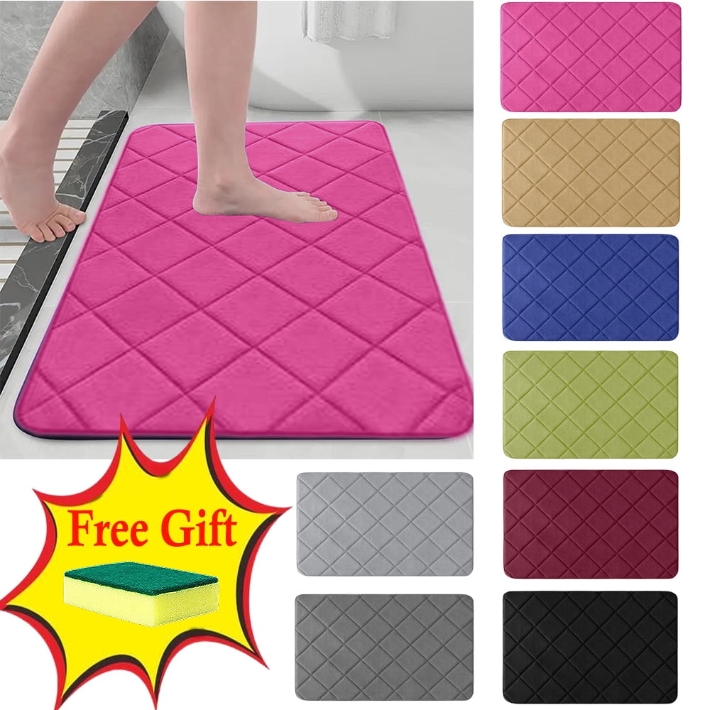 Antqov Bathroom Rugs, Non Slip Super Absorbent Bath Mat,Washable ...