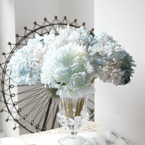 Antqov Fake Flowers Artificial Hydrangea Flowers Bouquets Faux Hydrangea Stems for Home Table Wedding Party Decor Gifts for Mom