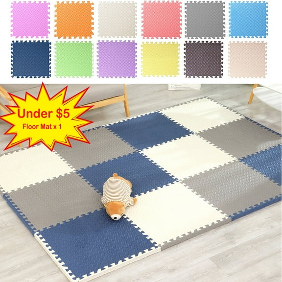 Antqov Foam Puzzle Floor Mats, 12x12" Soft Colorful Exercise Puzzle Foam Floor Tiles Carpet for Living Room Bedroom Floor Decor