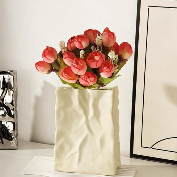 Antqov Artificial Carnations Fake Flowers, Silk Faux Flower Arrangements Wedding Bouquets Decorations Plastic Floral Table Centerpieces for Home Garden Decor Gifts for Mom