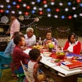 thumbnail image 1 of Antqov LED Red White & Blue Star String Lights, 4th of July Decorations US Flag Lights with LED Star Light, Hanging Fairys Flashing Light for Independence Day Party Garden Birthday Supplies, 1 of 9
