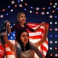 thumbnail image 1 of Antqov LED Red White & Blue Star String Lights, 4th of July Decorations US Flag Lights with LED Star Light, Hanging Fairys Flashing Light for Independence Day Party Garden Birthday Supplies, 1 of 9