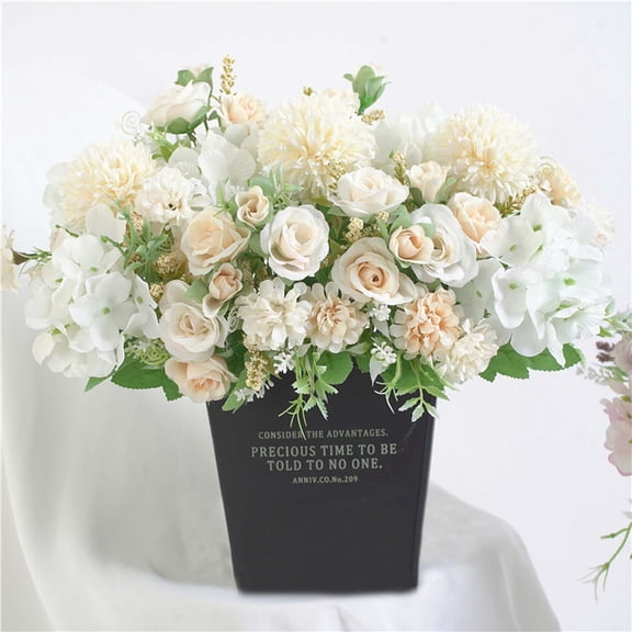 Antqov Roses Artificial Flowers, Fake Roses Silk Rose Bouquets for Wedding Bridal Shower Faux Floral Arrangements Spring Party Home Decor Gifts for Mom